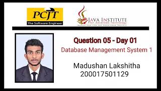 DATABASE MANAGEMENT SYSTEM 1 question set 05