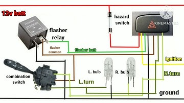 HAZARD LIGHT AND SIGNAL LIGHT WIRING. (flasher,combination switch and hazard switch connection)