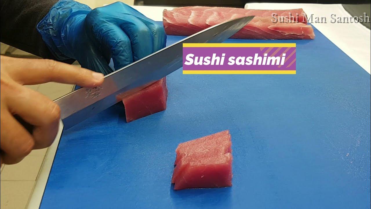How to cut tuna block for Nigiri sushi II sashimi cutting YouTube