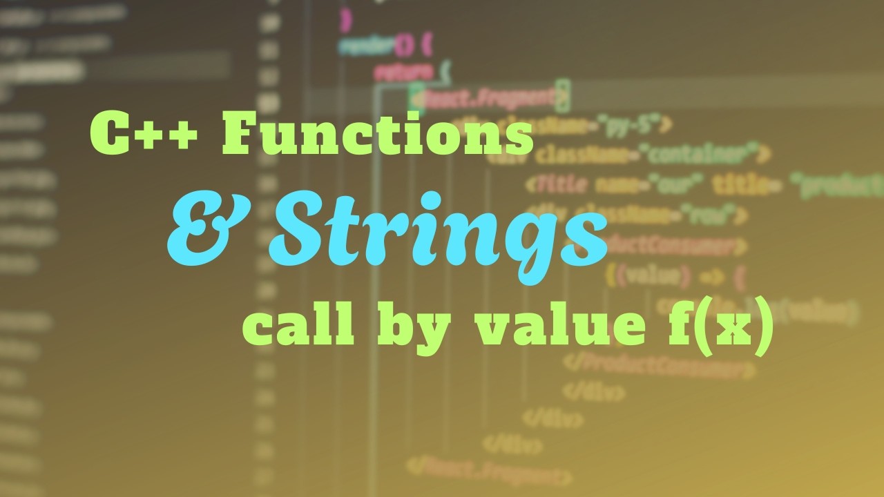 C++ Functions & Strings Beginner Catch Up Video | @ExcitedNuclei - YouTube