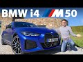 BMW i4 M50 driving REVIEW - the German midsize EV sedan against the Tesla Model 3!