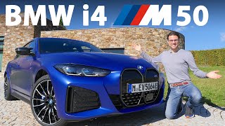 BMW i4 M50 driving REVIEW - the German midsize EV sedan against the Tesla Model 3! screenshot 4