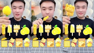 Eating ice cream yellow emoji Have crispy voice yummy very mukbang asmr