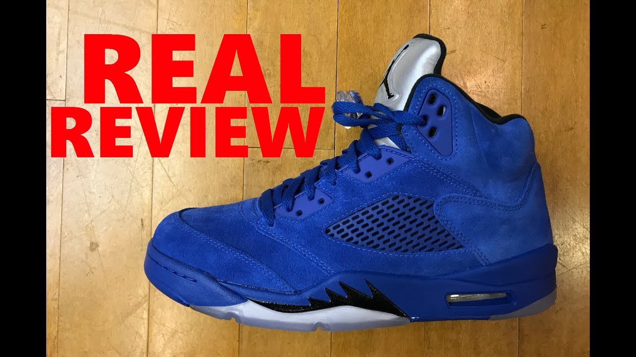 Air Jordan Blue Suede 5 Sneaker REAL 