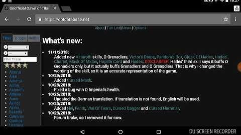 DoT Database Website user guide | New Player Tips
