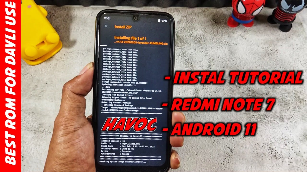 CARA MUDAH INSTAL DAN PASANG CUSTOM ROM || HAVOC OS V4.13 REDMI NOTE 7 ...