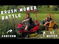 Let The BRUSH MOWER BATTLE Commence! Steep Slopes, Long Grass and Brush! AS Motor vs Canycom