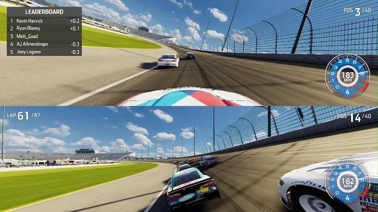 NASCAR Heat 3 Split Screen season 2 Race 21 Chicagoland - YouTube