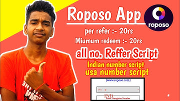 Fully explain Roposo App||Rosposo app script also present 🎁 || Roposo app reffer script||IND+USA no.