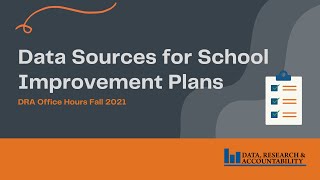 11/16/21 Data Sources for School Improvement Plans
