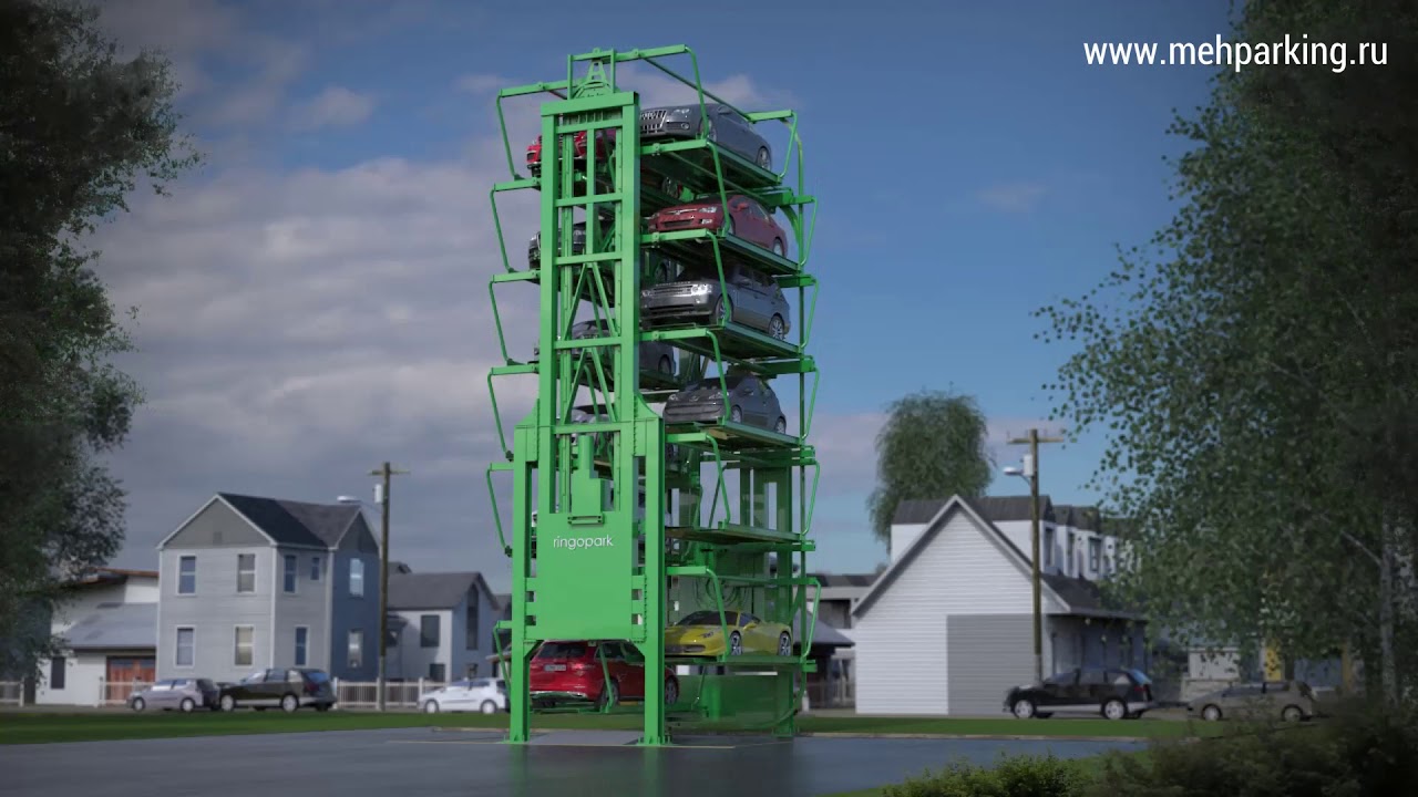 Принцип работы роторной (карусельной) парковки - YouTube