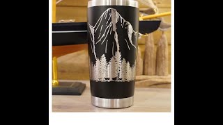 Mountains - Insulated Laser Engraved Tumbler with Lid - Gift for Him, Gift for Her, Gift for Boyf...