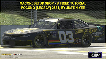 iRacing B Fixed Xfinity Legacy Pocono Guide to Qualifying and Race 25S1