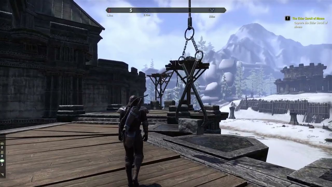 Covenant scout patrols a castles walls | Elder Scrolls Online