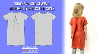 DIY linen dress for GIRLS | Aurum Lily | Sewing Pattern