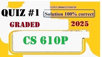 cs 610p quiz 1 solution fall 2025