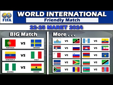 Jadwal bola malam ini ~ INGGRIS vs BRAZIL ~  PRANCIS VS JERMAN ~ PORTUGAL VS SWEDIA ~ FRIENDLY MATCH