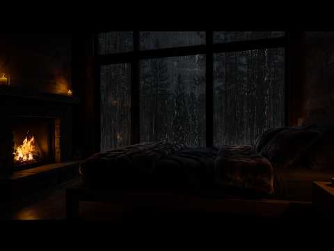 Rain, firelight, and a quiet cabin deep in the woods create an unforgettable study ambiance (no ads)
