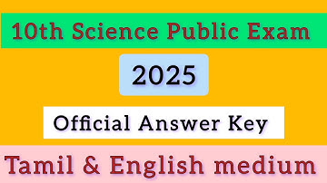 10th Science Public exam answer key 2025 | Tamil and English medium