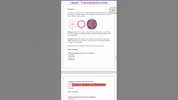 CBSE Class 10th 2023-24 Maths Areas Related To Circles Most IMP Case Study questions By#siddhiabidra