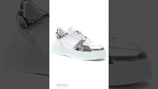 Beyaz Kalın Tabanlı Kadın Spor Deri Sneaker Hakiki Deri Bayan Sneakers Ayakkabı