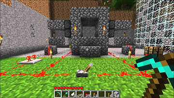 Minecraft beta 1.7.2 simple hidden door wiring