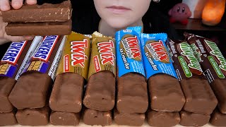 ASMR Chocolate Candy Ice Cream *Snickers, Twix Cookies & Cream, Milky Way 먹방