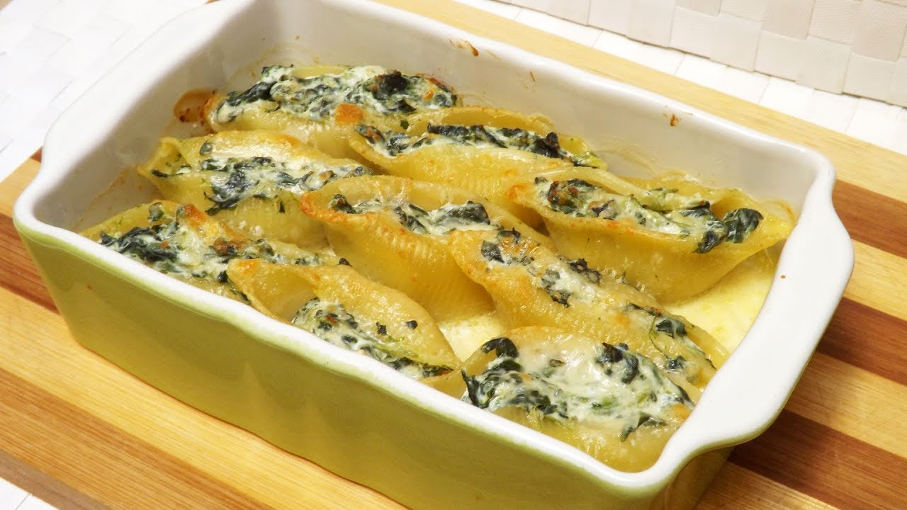 CONCHIGLIONI RICOTTA E SPINACI al forno - YouTube