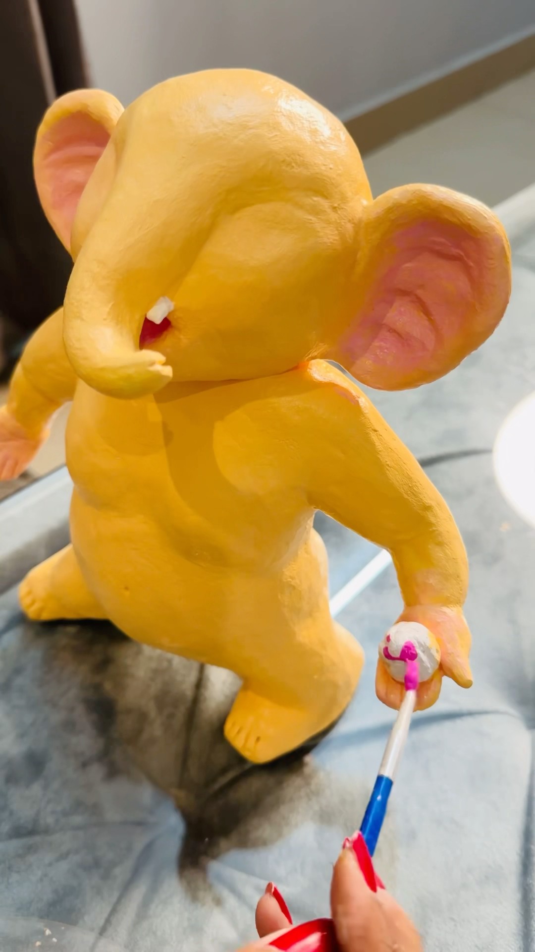 DIY Cutest Ganpati ? #crafteraditi #handmade #ganpati #diy #shorts #clayart @CrafterAditi