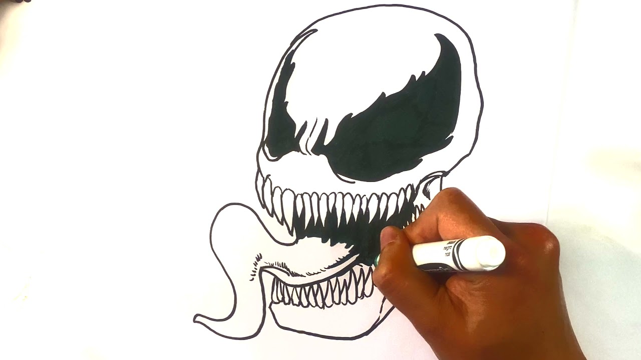 How to Draw Venom Skull - YouTube how-to-draw-venom-skull-youtube