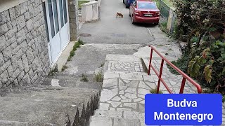 Narrow streets of Budva, picturesque steps, cozy places of Budva,🇲🇪 Montenegro