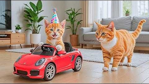 Mama Cat Works Hard at Fried Chicken Restaurant to Buy Toy Car for Kitten’s Birthday! 🐾🍗🐱