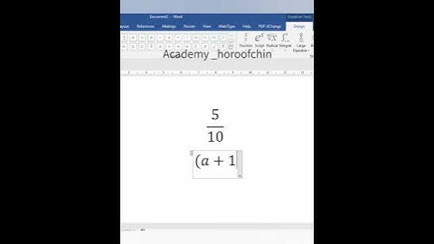 Fraction in Word | #mathtype #math #typing #shorts #shortvideo #fraction #word #wordtricks #shortcut