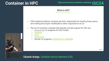 HPCW24: CDI - The Container Device Interface (Eduardo Arango)
