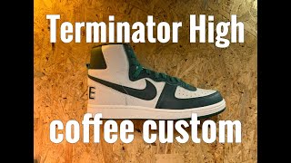 【スニーカー】ターミネーターハイ　コーヒーカスタム　ノーブルグリーン　ナイキ　NIKE Terminator High Noble Green coffee custom sneakers
