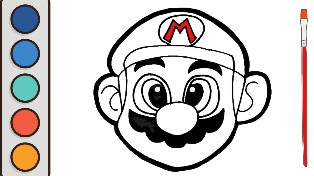 Drawing and Coloring Mario Game Character for Children How to draw a