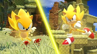 Sonic Forces - Modern and Classic Super Sonic in Dried-up Green Hill!