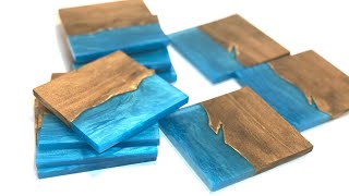 How to Make River Coasters with Epoxy Resin and Wood DIY