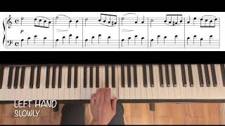 Albert Biehl: Sonatina in A Minor RCM level 3 list B. Easy 4 part piano tutorial with full score.