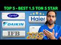 Best 1.5 Ton 5 Star AC 2026 | Best Ac in India 2026 | Daikin,Carrier,LG,IFB,Blue Star,Samsng
