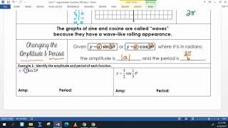 11-1 (graphing sine & cosine functions) example 1