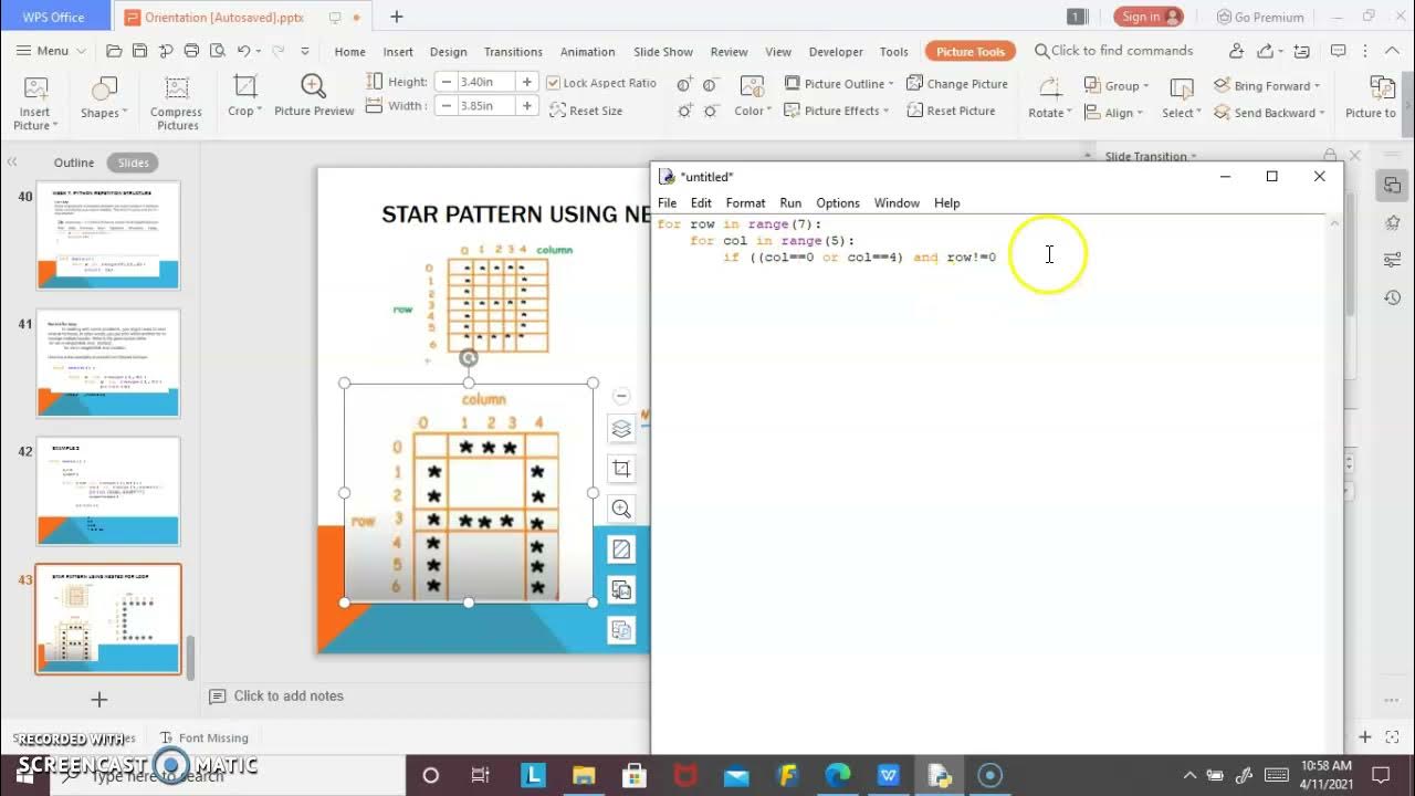 Week 7 Nested For Loop Python Star Pattern part 1 - YouTube