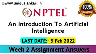 An Introduction to Artificial Intelligence NPTEL Assignment 2 Answers 2022 || Unique Jankari