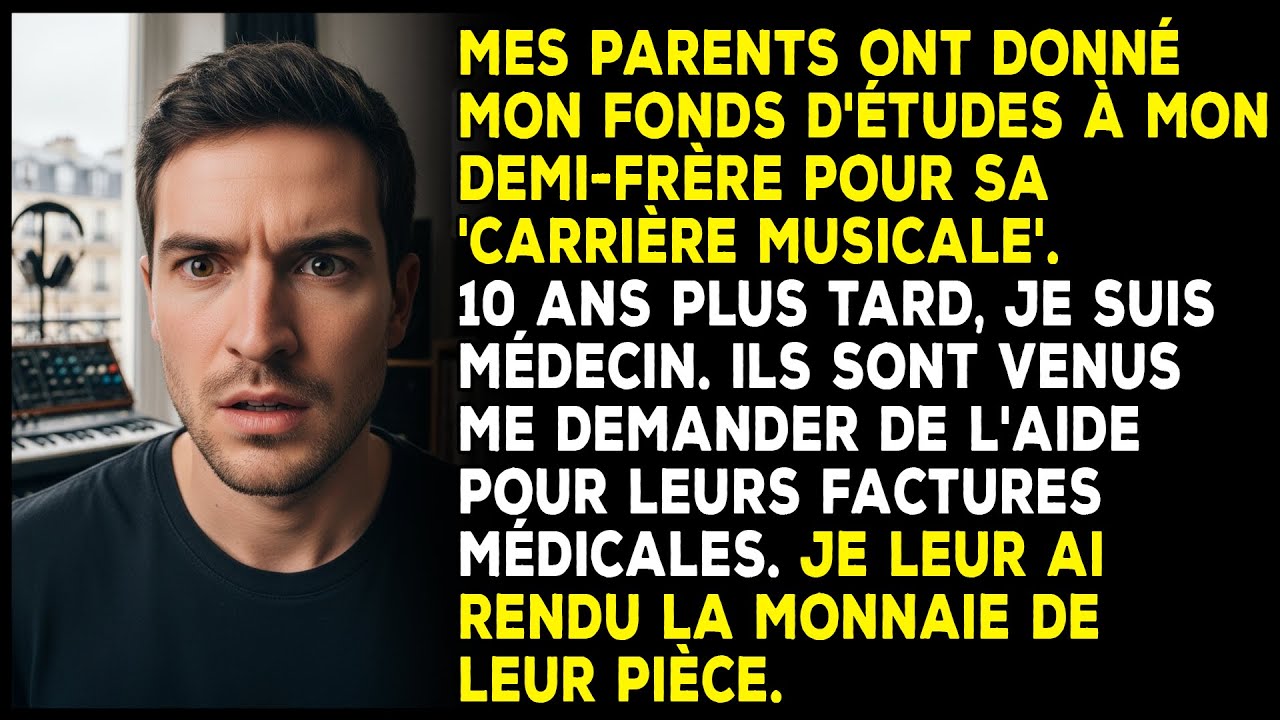 Mes parents ont donné mon fonds d'études à mon demi-frère pour sa « carrière musicale ».