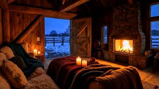 Relaxing Smooth Jazz with Warm Lakeside Fireplace - Calm Focus Music Background Sound screenshot 5