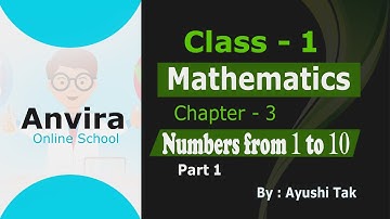 Class 1st | Mathematics | Chapter 3 Numbers from 1 to 10 | Part 1 | By Ayushi Tak