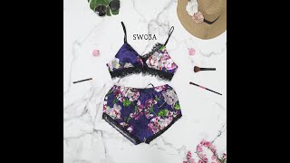Bisa Bayar Di Tempat Y Bikini Baju Tidur Wanita Lingerie I Motif Biru Sw03A