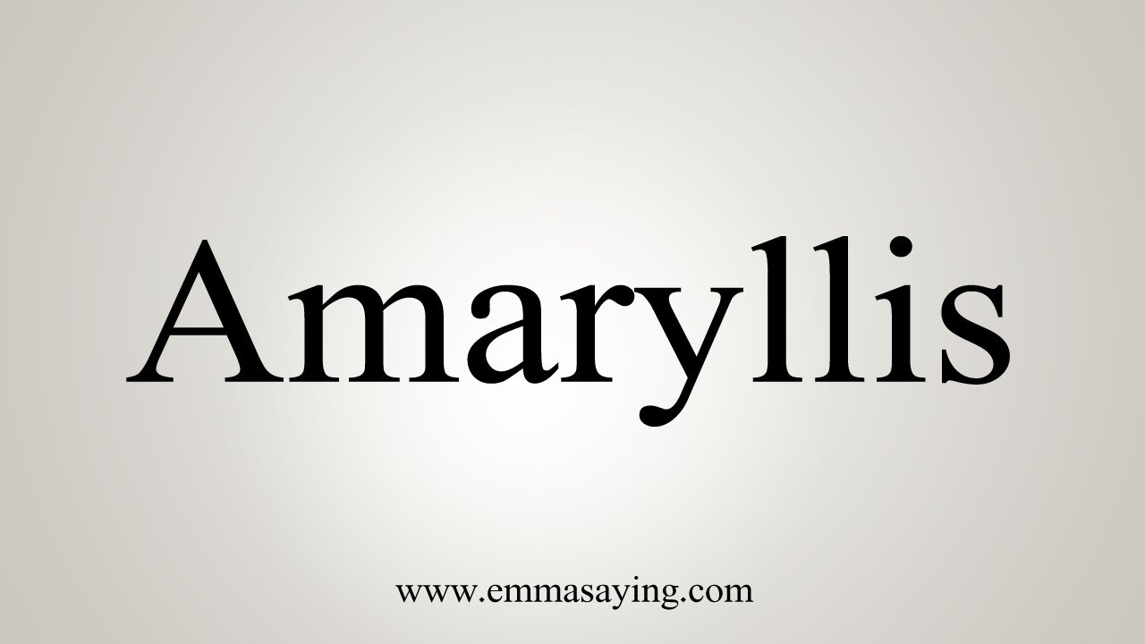 How To Say Amaryllis - YouTube
