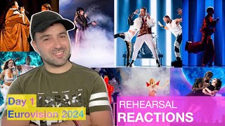 Day 1: First Rehearsal Reactions | Eurovision 2024 🇨🇾 🇷🇸 🇱🇹 🇮🇪 🇺🇦 🇵🇱 🇭🇷