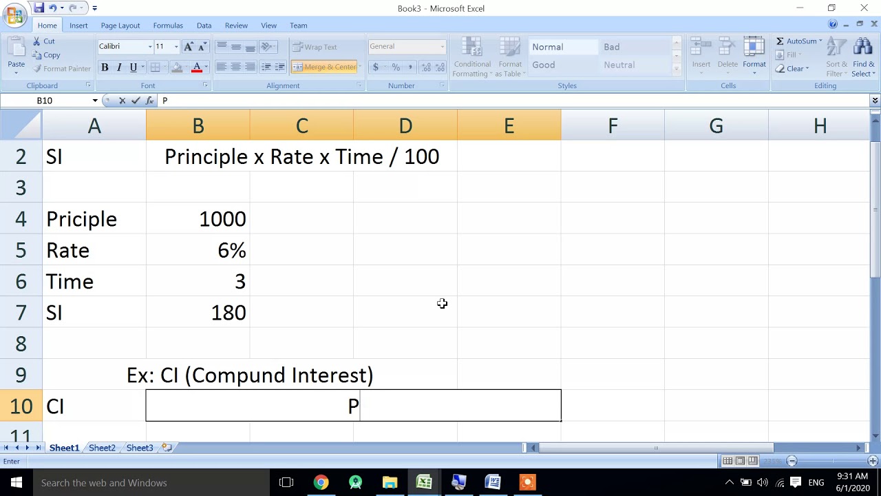Using Formulas In Excel sheet : Examples - YouTube